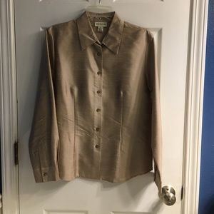 Ann Taylor Gold Raw Silk Blouse